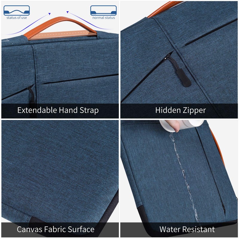 CaseBuy 17.3 inch Laptop Briefcase Bag for HP Pavilion 17 Inch, Envy 17, PROBOOK 17, Dell G7 17.3, Dell Inspiron 17, ASUS VivoBook 17, Acer Aspire 17.3-in Computer Sleeve Case, Navy Blue - Image 3